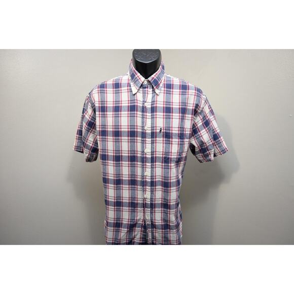Brooks Brothers 346 Dress Shirt Plaid Short Sleeve Mens Size Medium - Picture 2 of 7